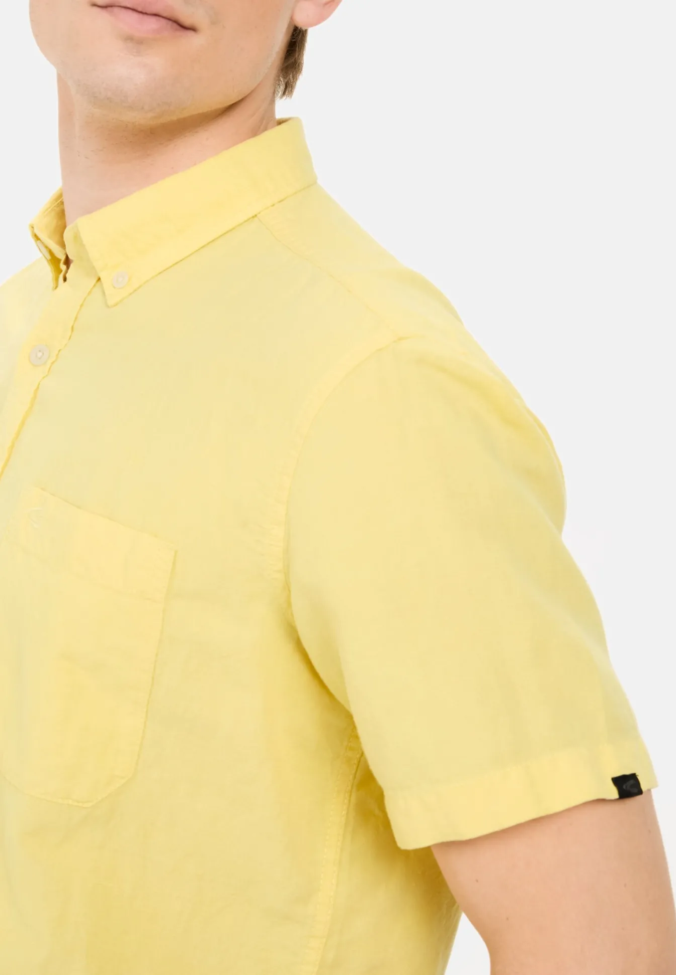 Herren Camel Active Hemden^Kurzarmhemd aus einem Baumwoll-Leinenmix
