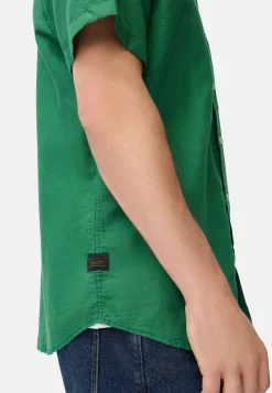 Herren Camel Active Hemden^Kurzarm-Hemd aus Leinen-Baumwoll-Mix