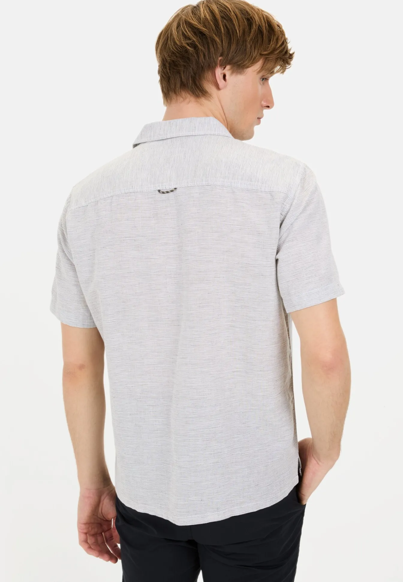 Herren Camel Active Hemden^Kurzarmhemd aus Leinen-Baumwoll-Mix