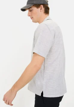 Herren Camel Active Hemden^Kurzarmhemd aus Leinen-Baumwoll-Mix