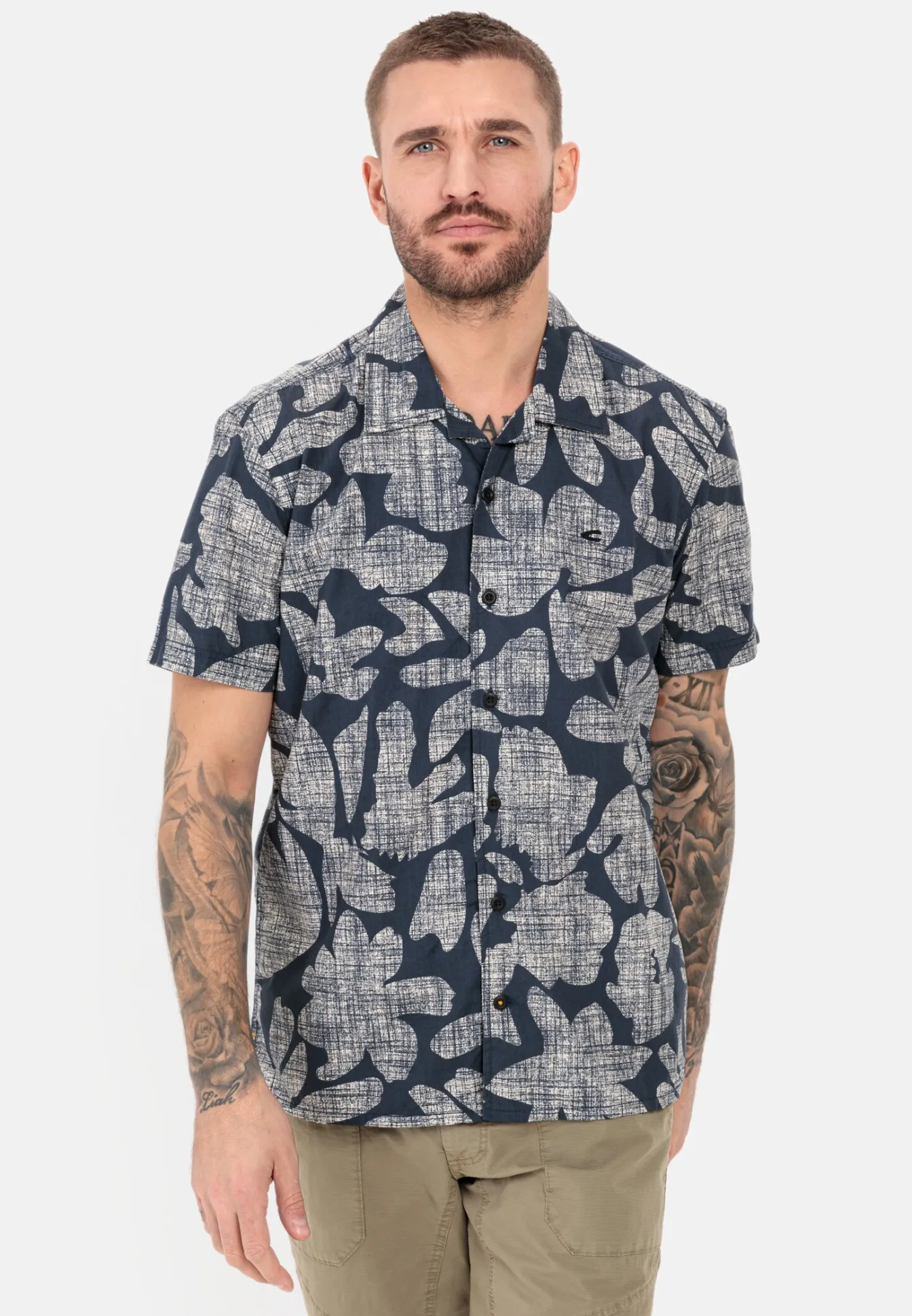 Herren Camel Active Hemden^Kurzarmhemd mit Allover-Print