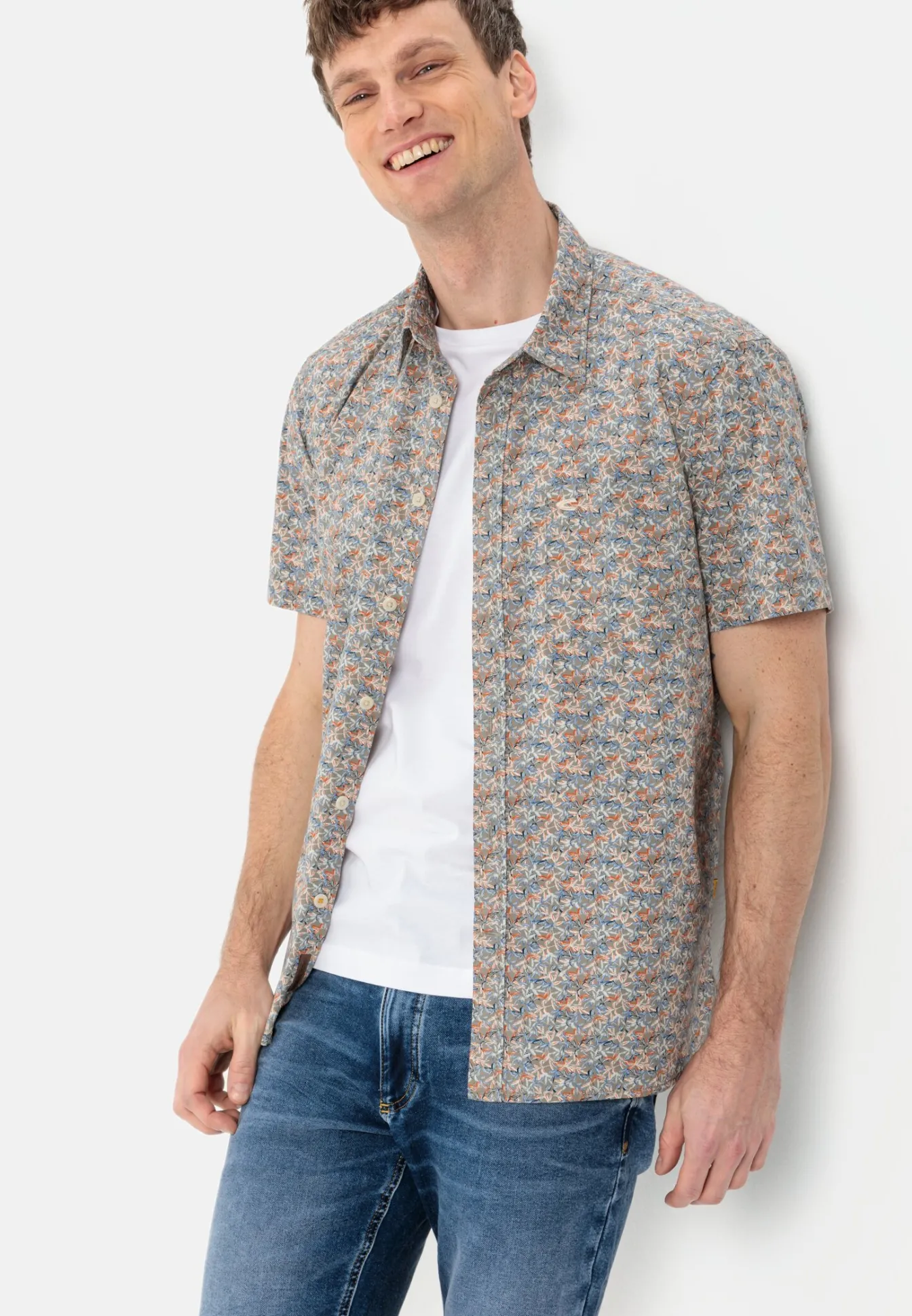 Herren Camel Active Hemden^Kurzarmhemd mit Allover-Print