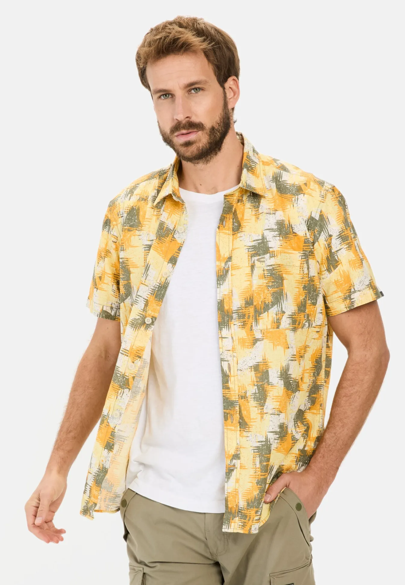 Herren Camel Active Hemden^Kurzarmhemd mit Strukturmuster