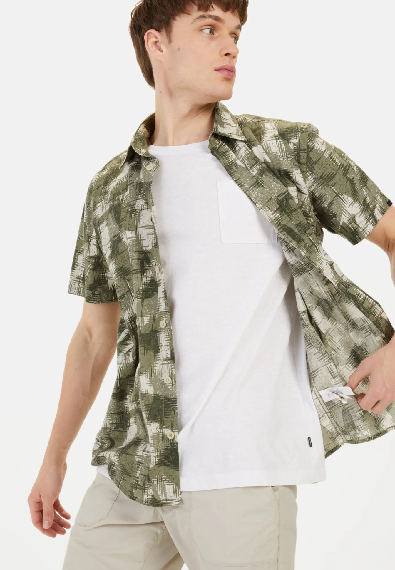 Herren Camel Active Hemden^Kurzarmhemd mit Strukturmuster