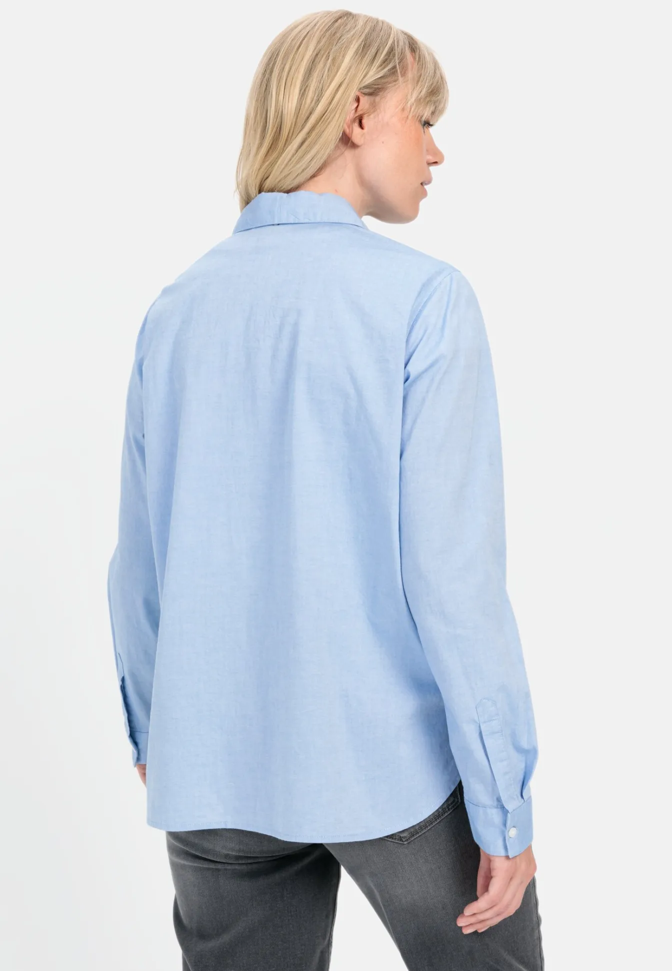 Damen Camel Active Blusen^Langarm Bluse aus reiner Baumwolle