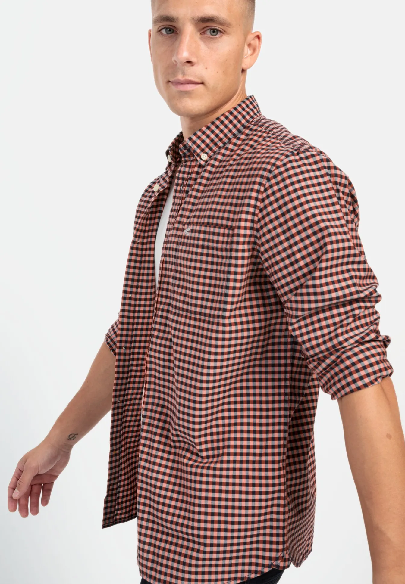 Herren Camel Active Hemden^Langarm Hemd im Vichy-Karomuster