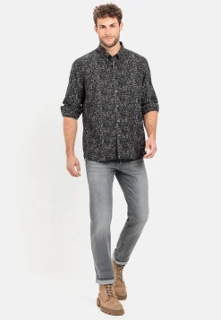 Herren Camel Active Hemden^Langarm Hemd mit Allover-Print