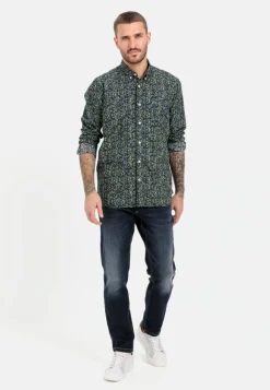 Herren Camel Active Hemden^Langarm Hemd mit Allover-Print