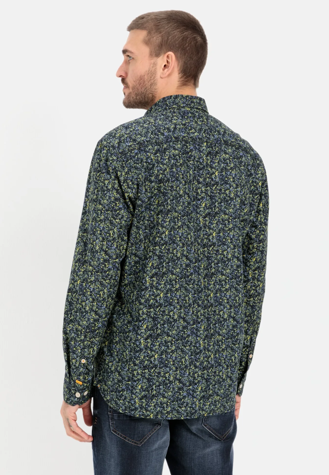 Herren Camel Active Hemden^Langarm Hemd mit Allover-Print