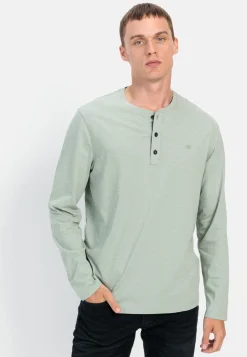Herren Camel Active T-Shirts & Polos^Langarm Henley aus reiner Baumwolle