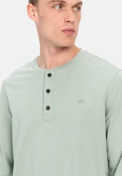 Herren Camel Active T-Shirts & Polos^Langarm Henley aus reiner Baumwolle