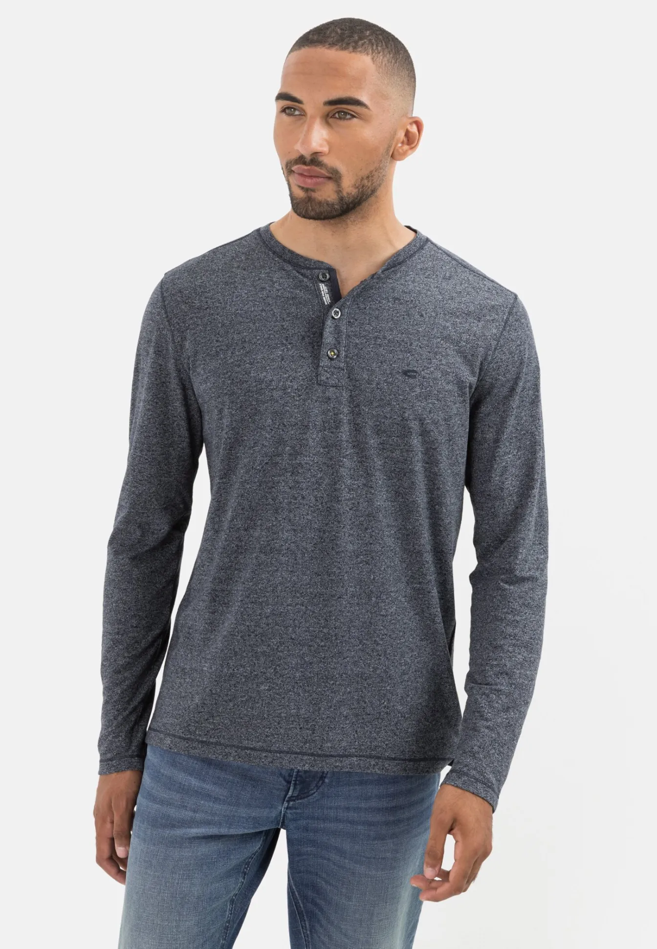 Herren Camel Active T-Shirts & Polos^Langarm Henleyshirt aus nachhaltigem Baumwollmix