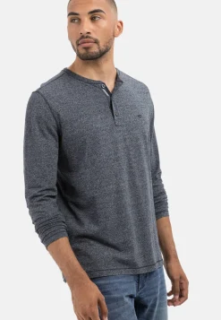 Herren Camel Active T-Shirts & Polos^Langarm Henleyshirt aus nachhaltigem Baumwollmix
