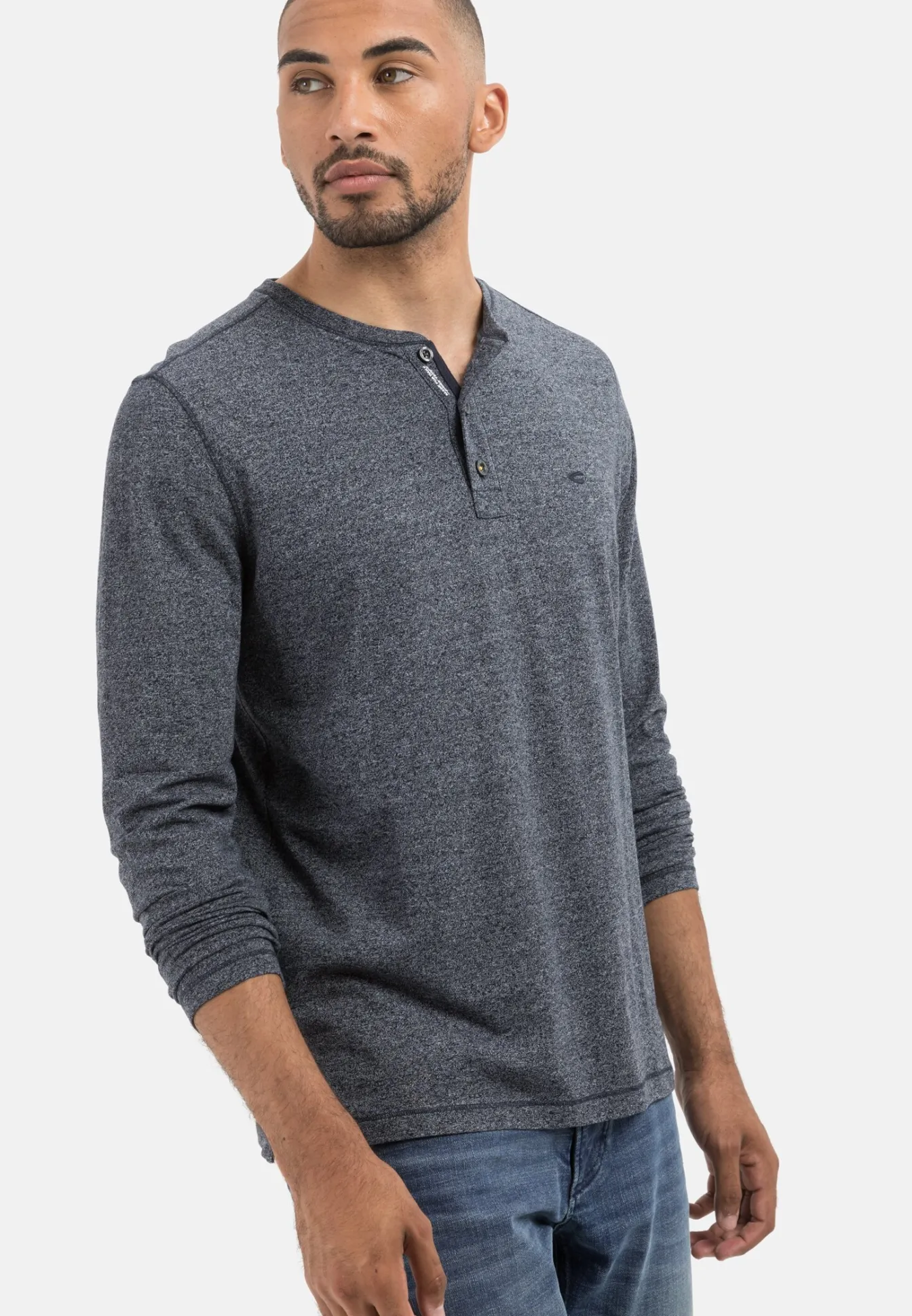 Herren Camel Active T-Shirts & Polos^Langarm Henleyshirt aus nachhaltigem Baumwollmix