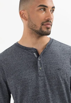 Herren Camel Active T-Shirts & Polos^Langarm Henleyshirt aus nachhaltigem Baumwollmix