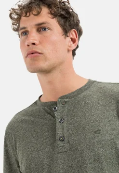 Herren Camel Active T-Shirts & Polos^Langarm Henleyshirt aus nachhaltigem Baumwollmix