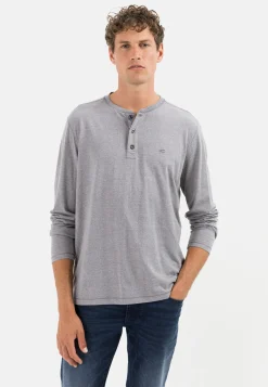 Herren Camel Active T-Shirts & Polos^Langarm Henleyshirt aus nachhaltigem Baumwollmix