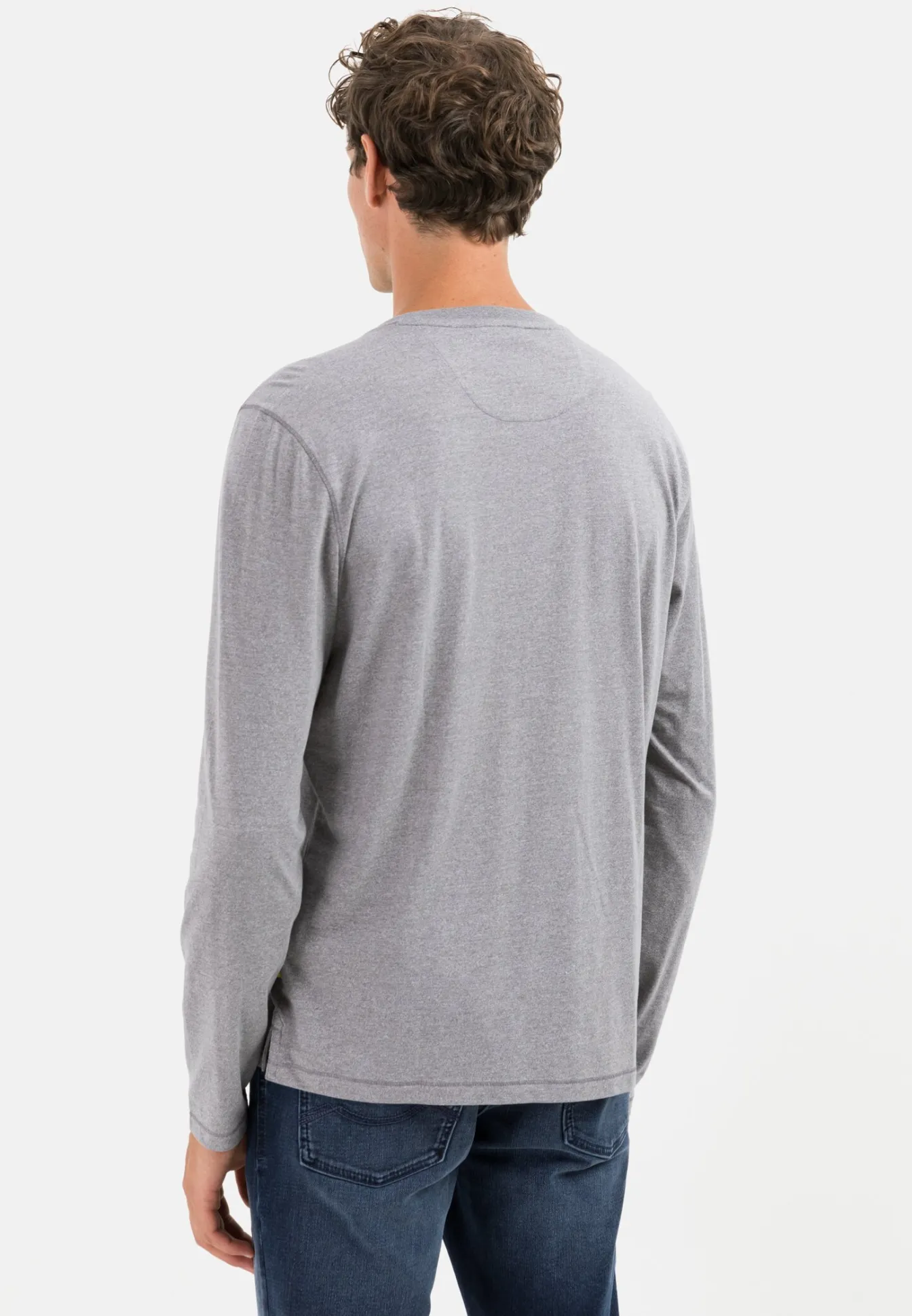 Herren Camel Active T-Shirts & Polos^Langarm Henleyshirt aus nachhaltigem Baumwollmix
