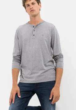 Herren Camel Active T-Shirts & Polos^Langarm Henleyshirt aus nachhaltigem Baumwollmix