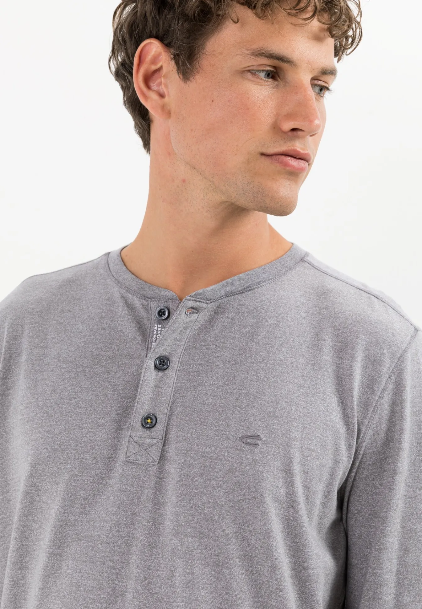 Herren Camel Active T-Shirts & Polos^Langarm Henleyshirt aus nachhaltigem Baumwollmix