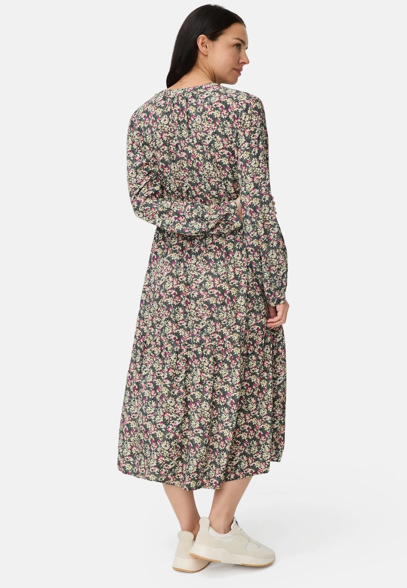 Damen Camel Active Kleider^Langarm Kleid aus reiner Viskose