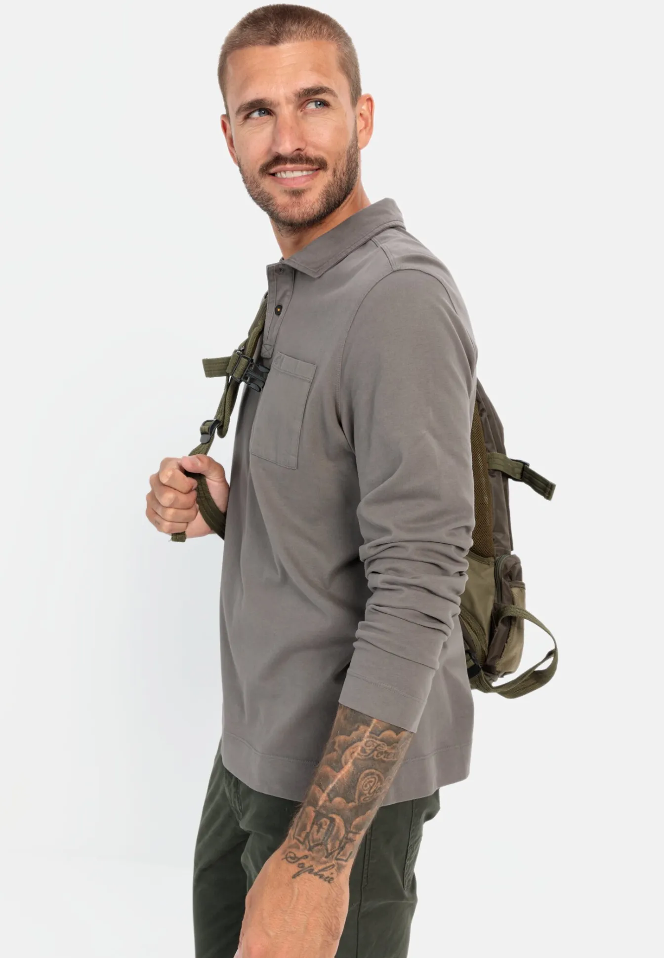 Herren Camel Active T-Shirts & Polos^Langarm Poloshirt aus zertifiziertem Organic Cotton