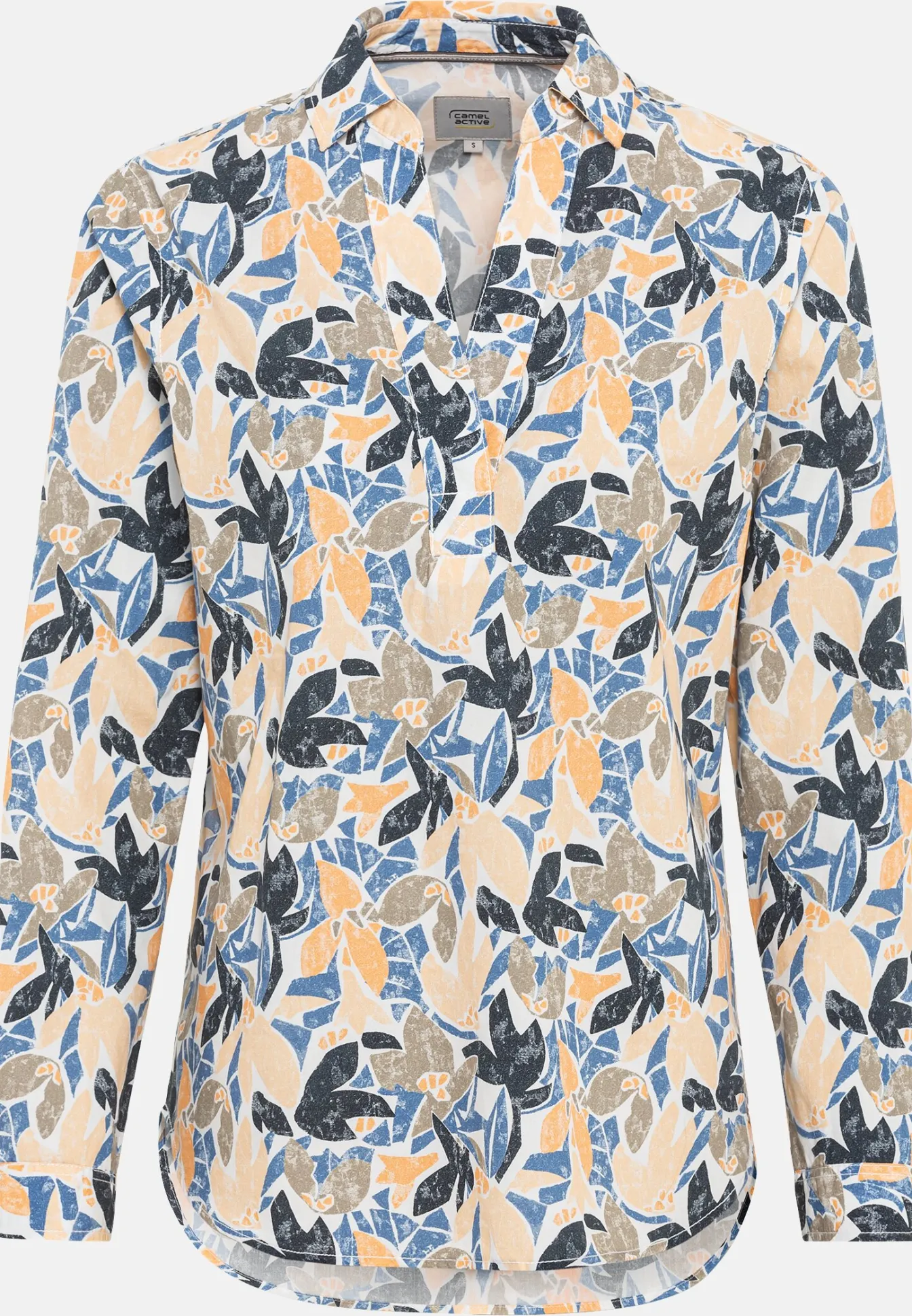 Damen Camel Active Blusen^Langarm Schlupfbluse aus reiner Baumwolle