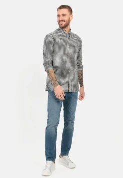 Herren Camel Active Hemden^Langarm Shirt aus reiner Baumwolle mit Button-Down-Kragen