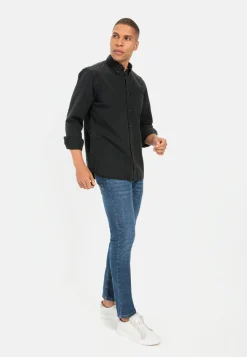 Herren Camel Active Hemden^Langarm Shirt aus reiner Baumwolle mit Button-Down Kragen und Brusttasche