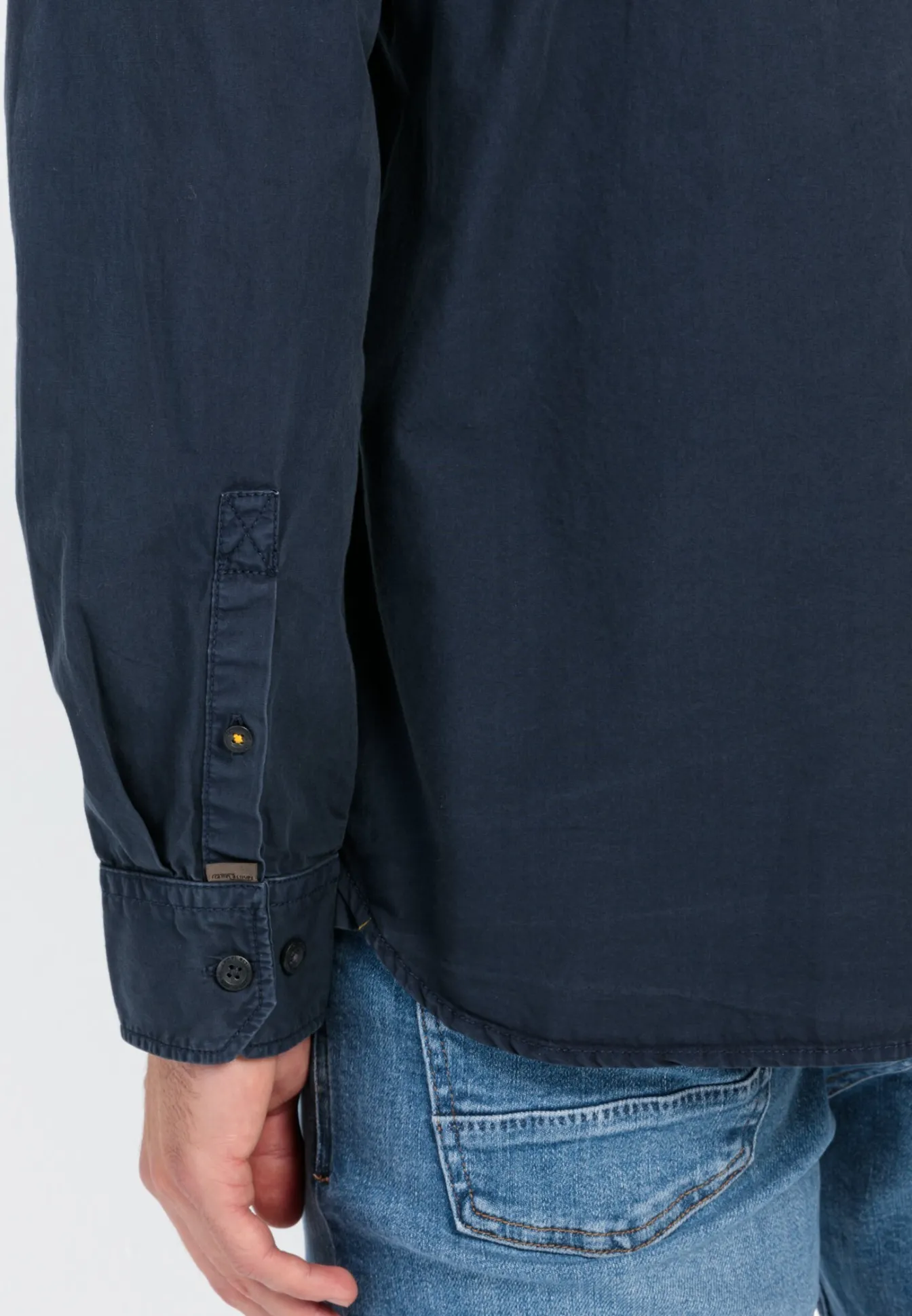 Herren Camel Active Hemden^Langarm Shirt aus reiner Baumwolle mit Button-Down Kragen und Brusttasche
