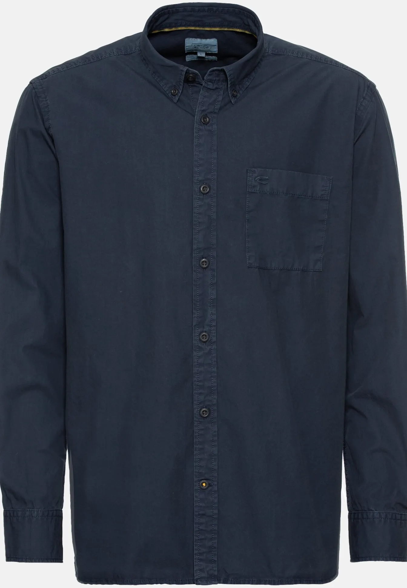 Herren Camel Active Hemden^Langarm Shirt aus reiner Baumwolle mit Button-Down Kragen und Brusttasche