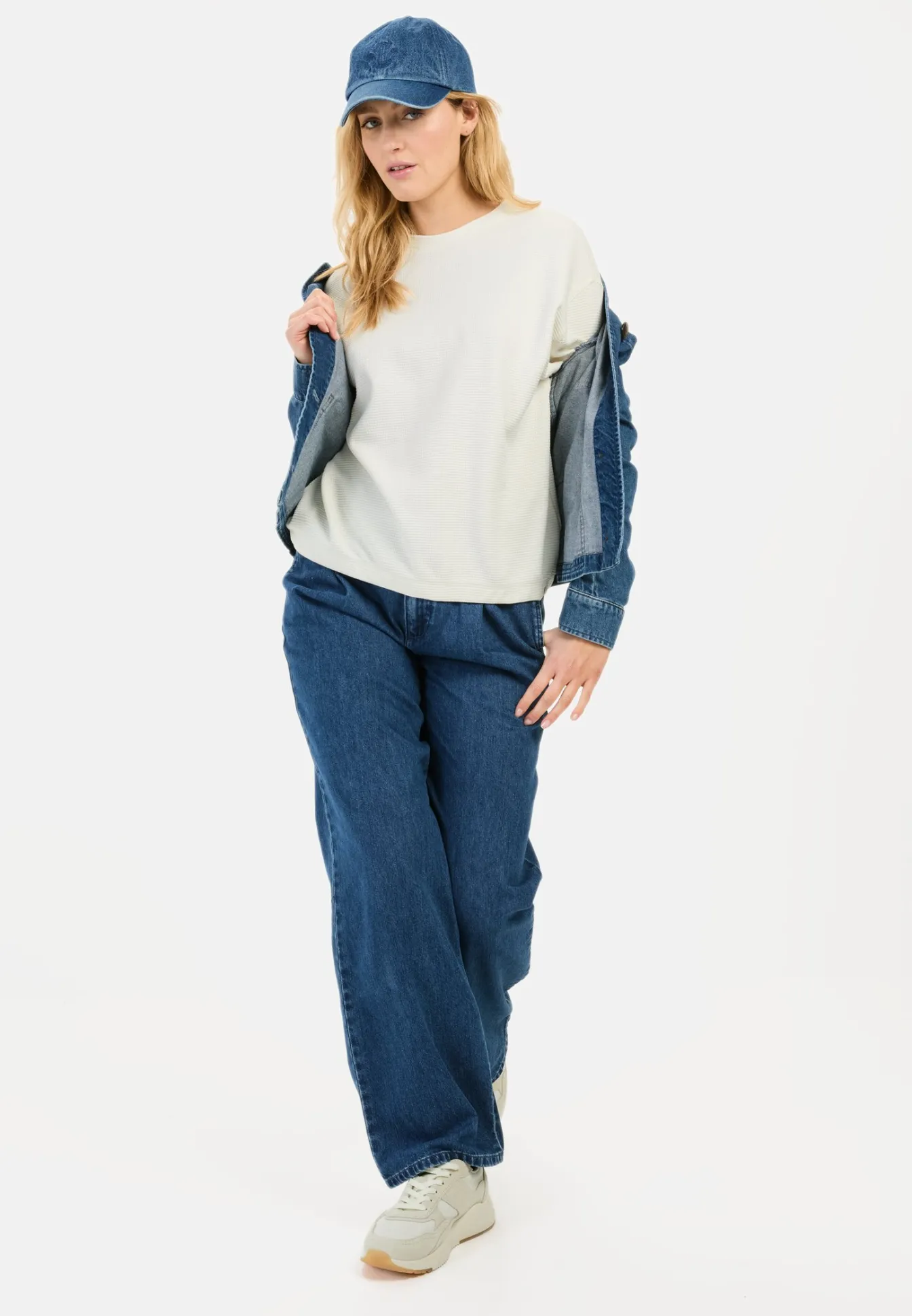 Damen Camel Active T-Shirts & Polos^Langarm Sweatshirt aus reiner Baumwolle