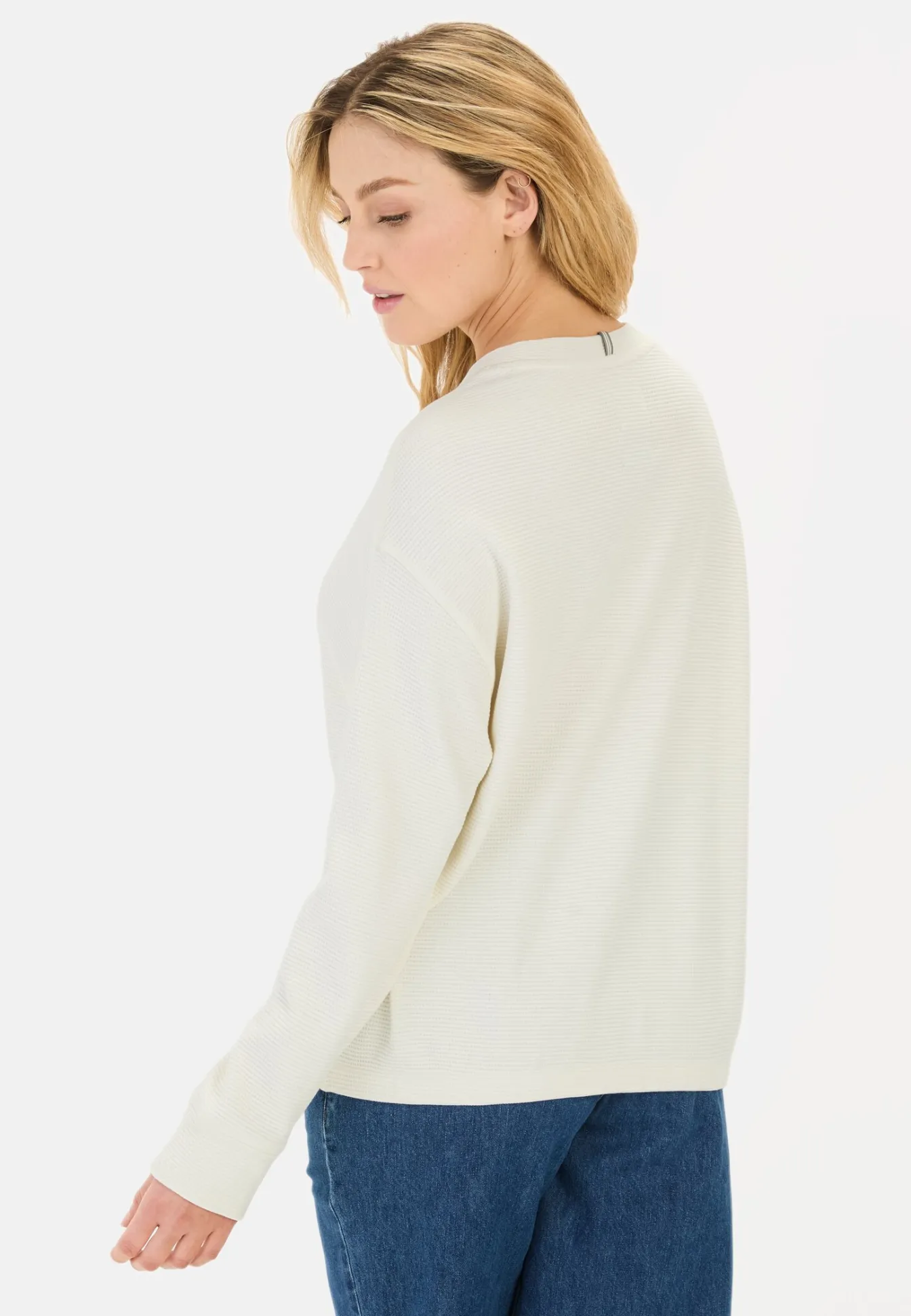 Damen Camel Active T-Shirts & Polos^Langarm Sweatshirt aus reiner Baumwolle