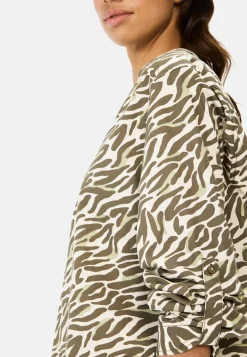 Damen Camel Active Blusen^Langarm-Bluse mit Allover-Print