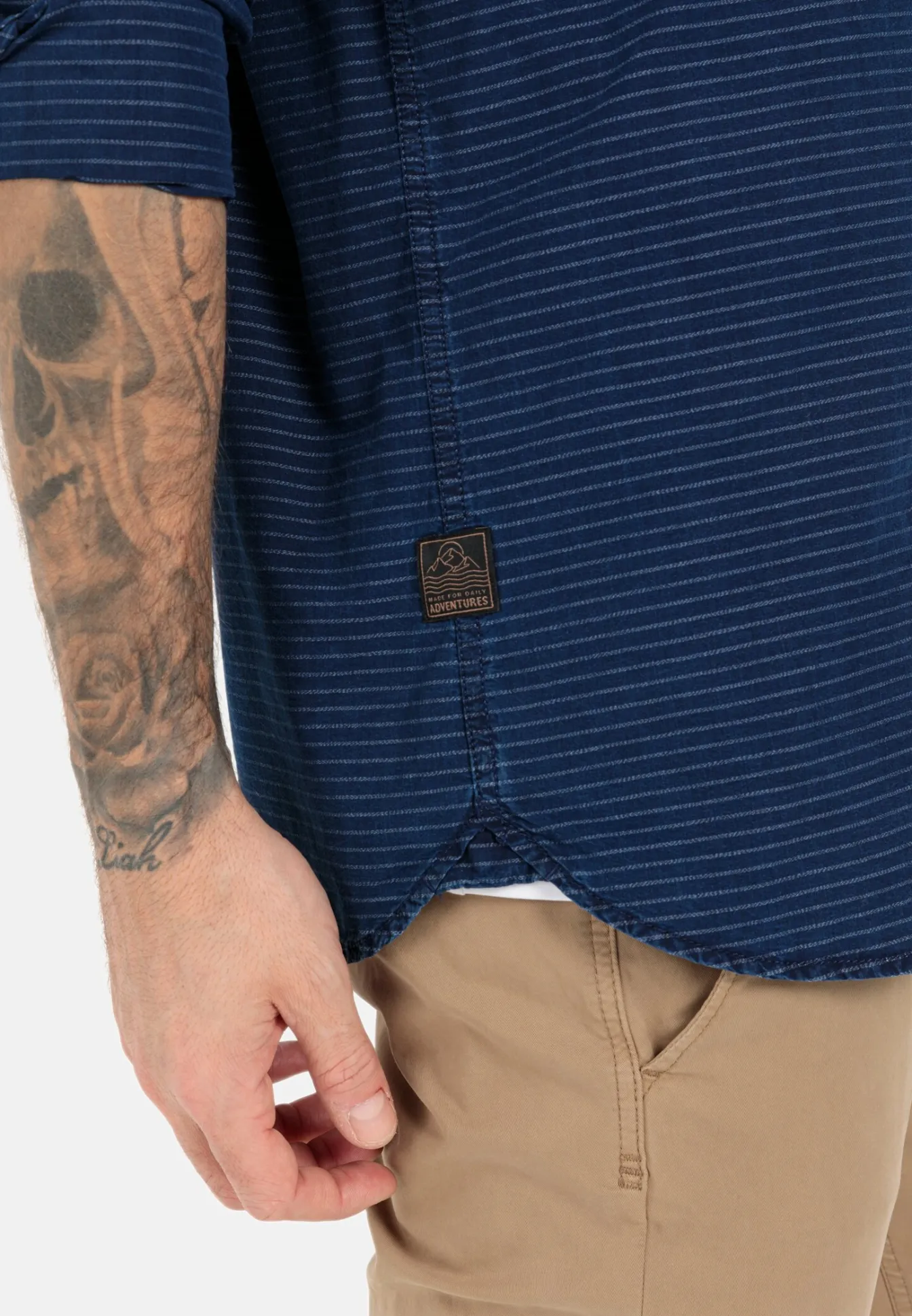 Herren Camel Active Hemden^Langarmhemd mit dezentem Streifenmuster