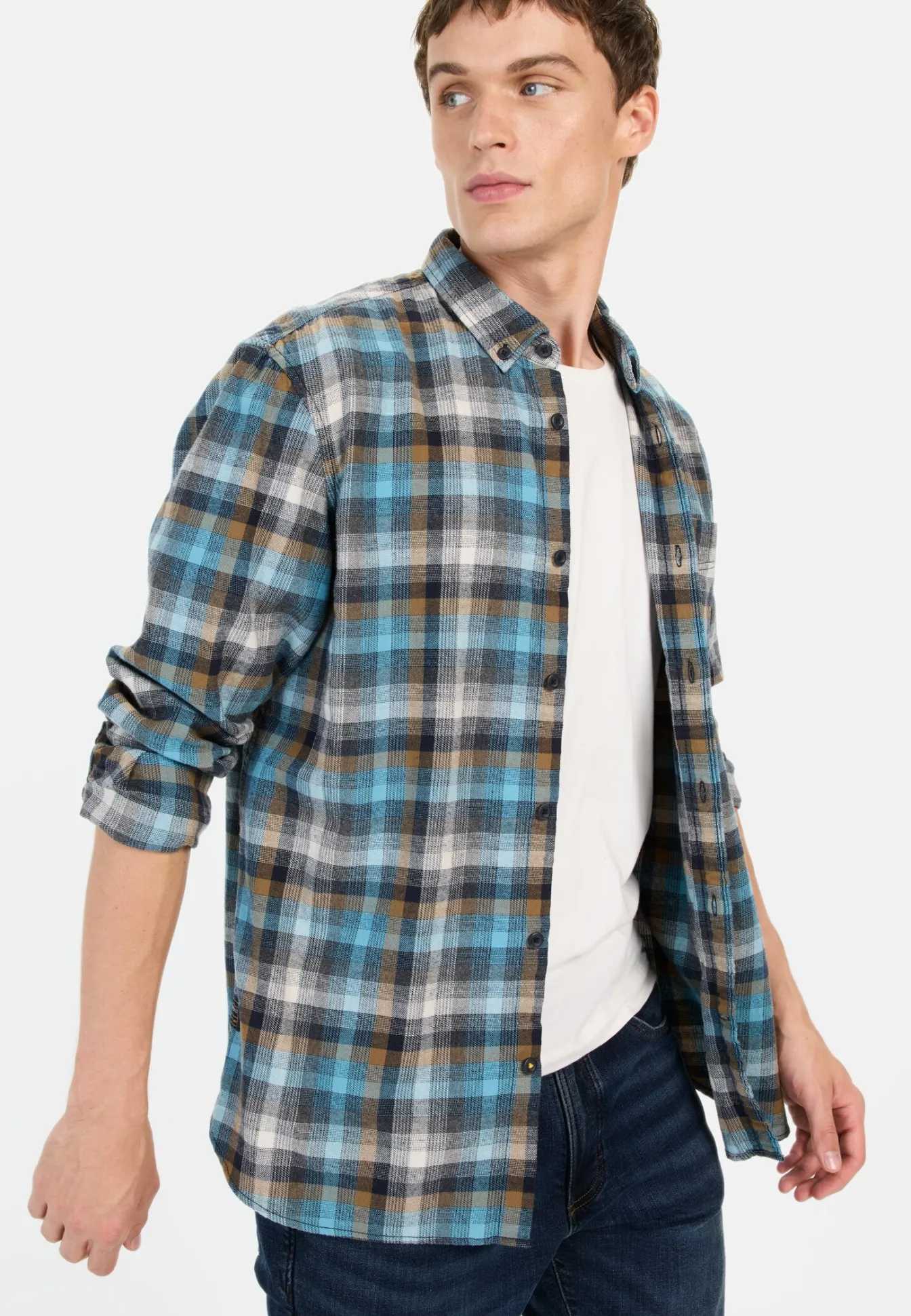 Herren Camel Active Hemden^Langarmhemd mit Karomuster