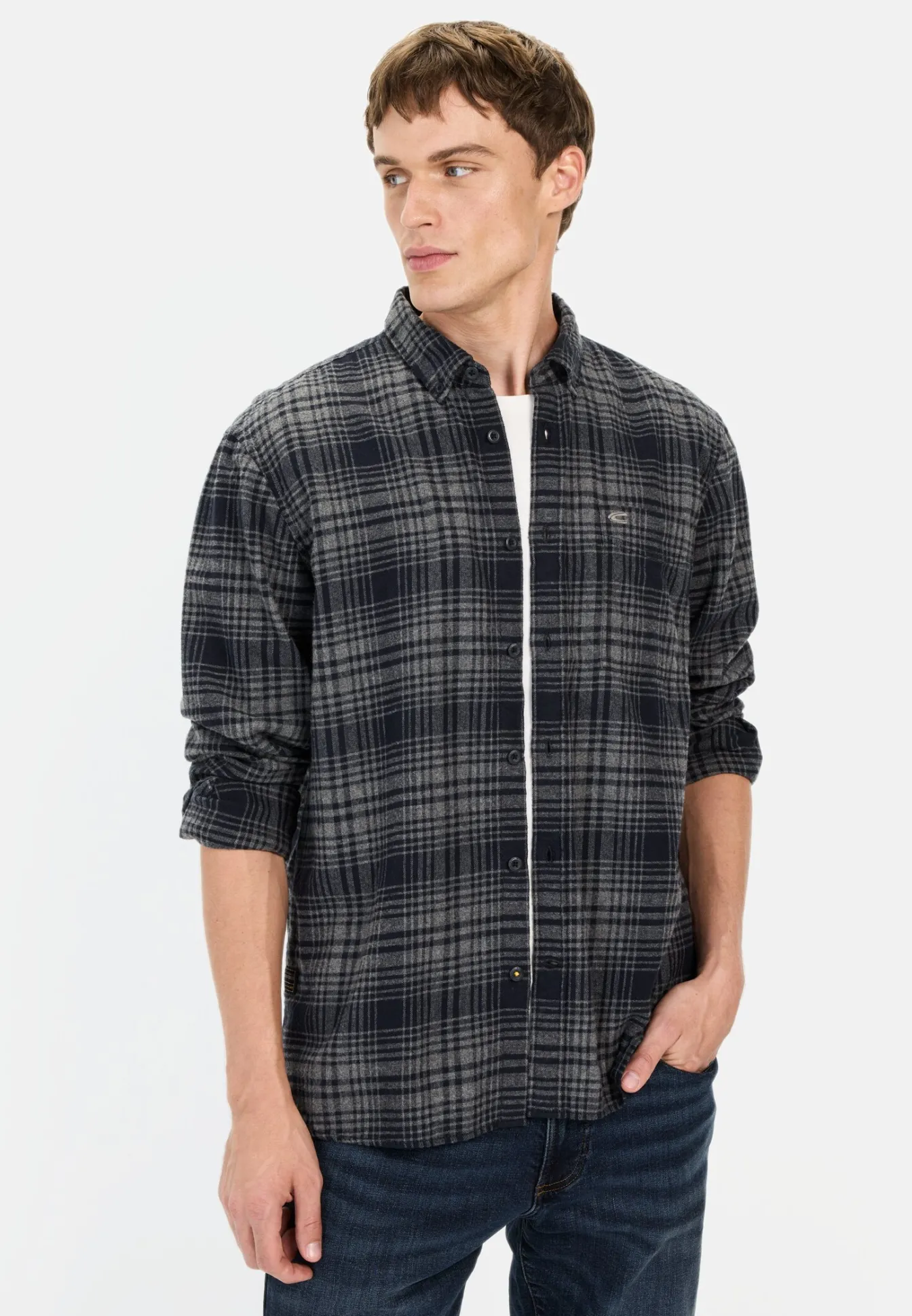 Herren Camel Active Hemden^Langarmhemd mit Karomuster