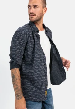 Herren Camel Active Hemden^Langarmhemd mit Minimal-Print
