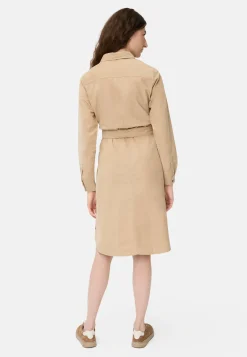 Damen Camel Active Kleider^Langarmkleid mit Taillengürtel