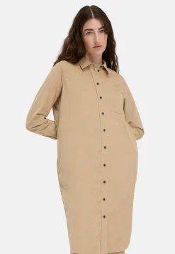 Damen Camel Active Kleider^Langarmkleid mit Taillengürtel