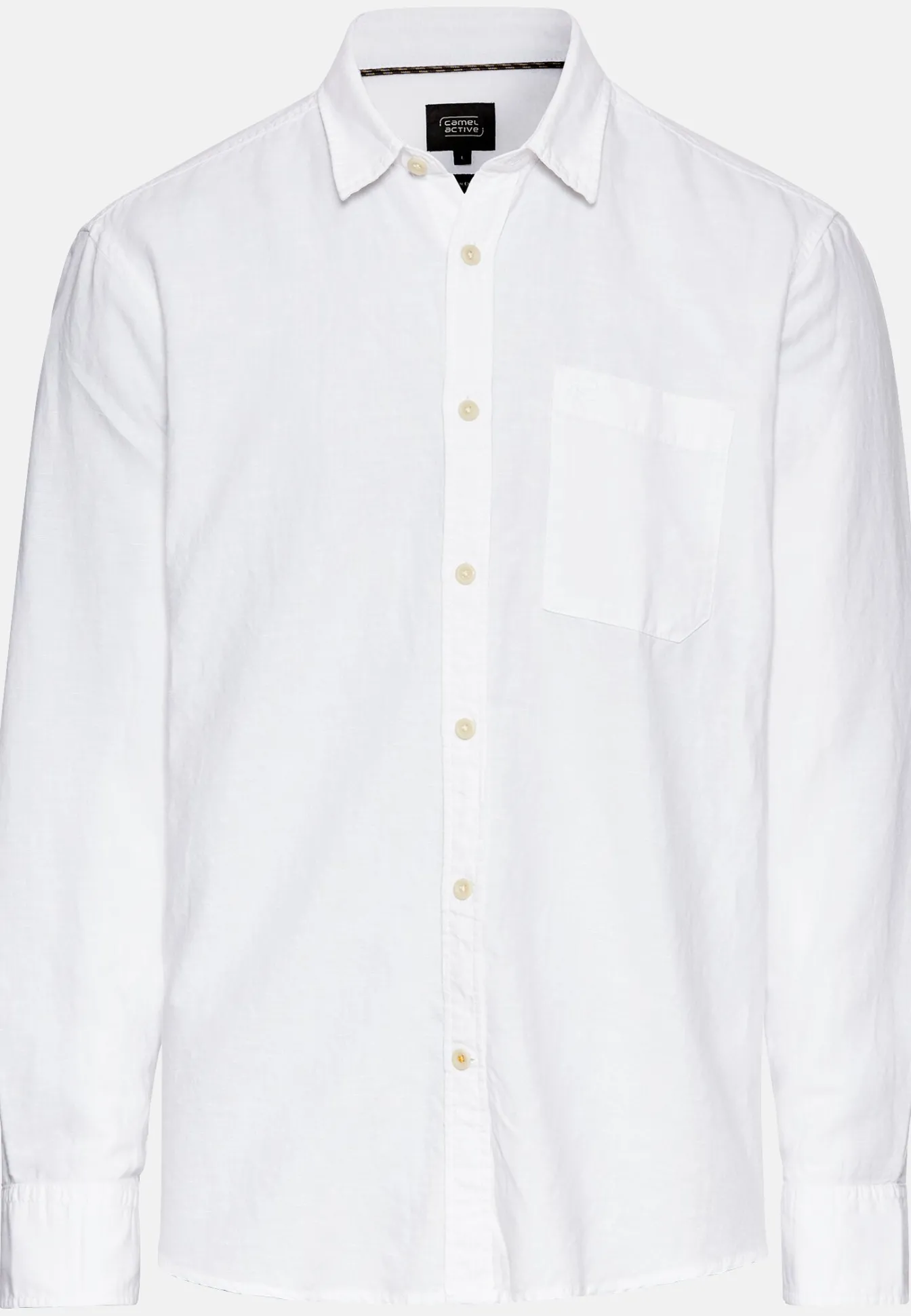 Herren Camel Active Hemden^Langarm-Leinenhemd mit Soft-Wash-Veredelung