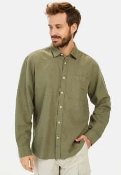 Herren Camel Active Hemden^Langarm-Leinenhemd mit Soft-Wash-Veredelung