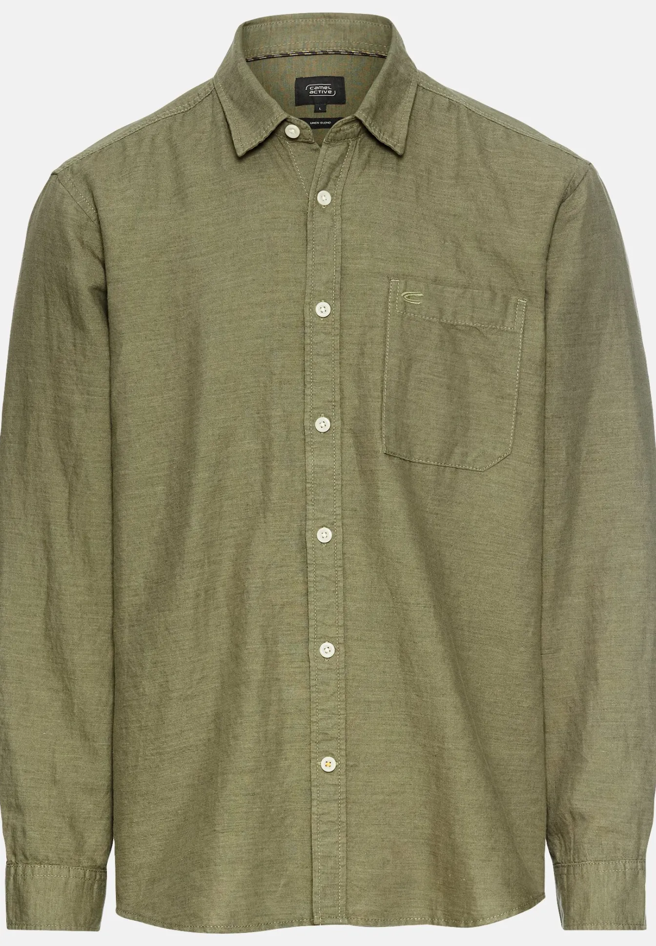 Herren Camel Active Hemden^Langarm-Leinenhemd mit Soft-Wash-Veredelung