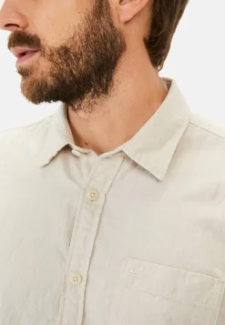 Herren Camel Active Hemden^Langarm-Leinenhemd mit Soft-Wash-Veredelung