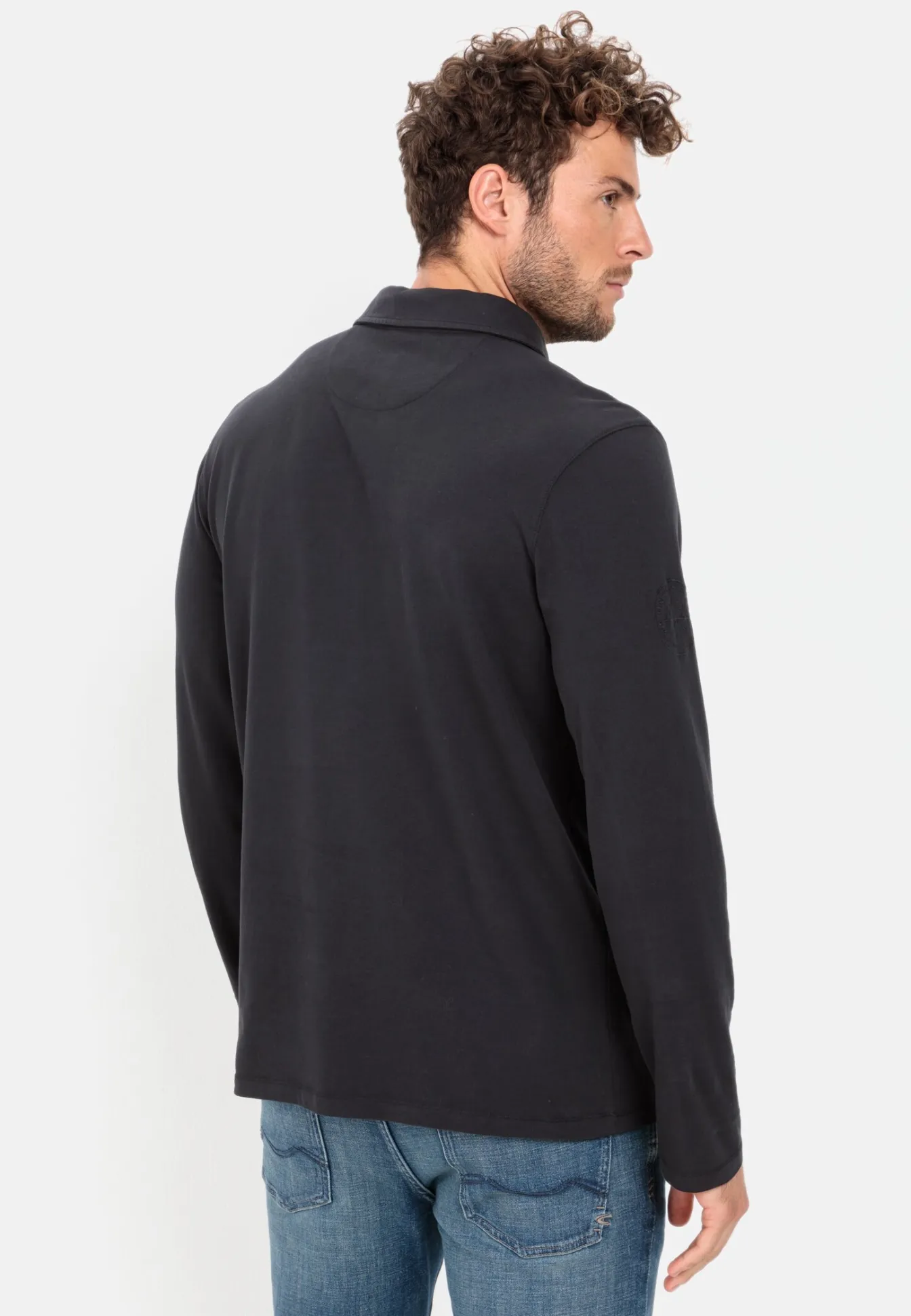 Herren Camel Active T-Shirts & Polos^Langarm-Poloshirt aus reiner Baumwolle