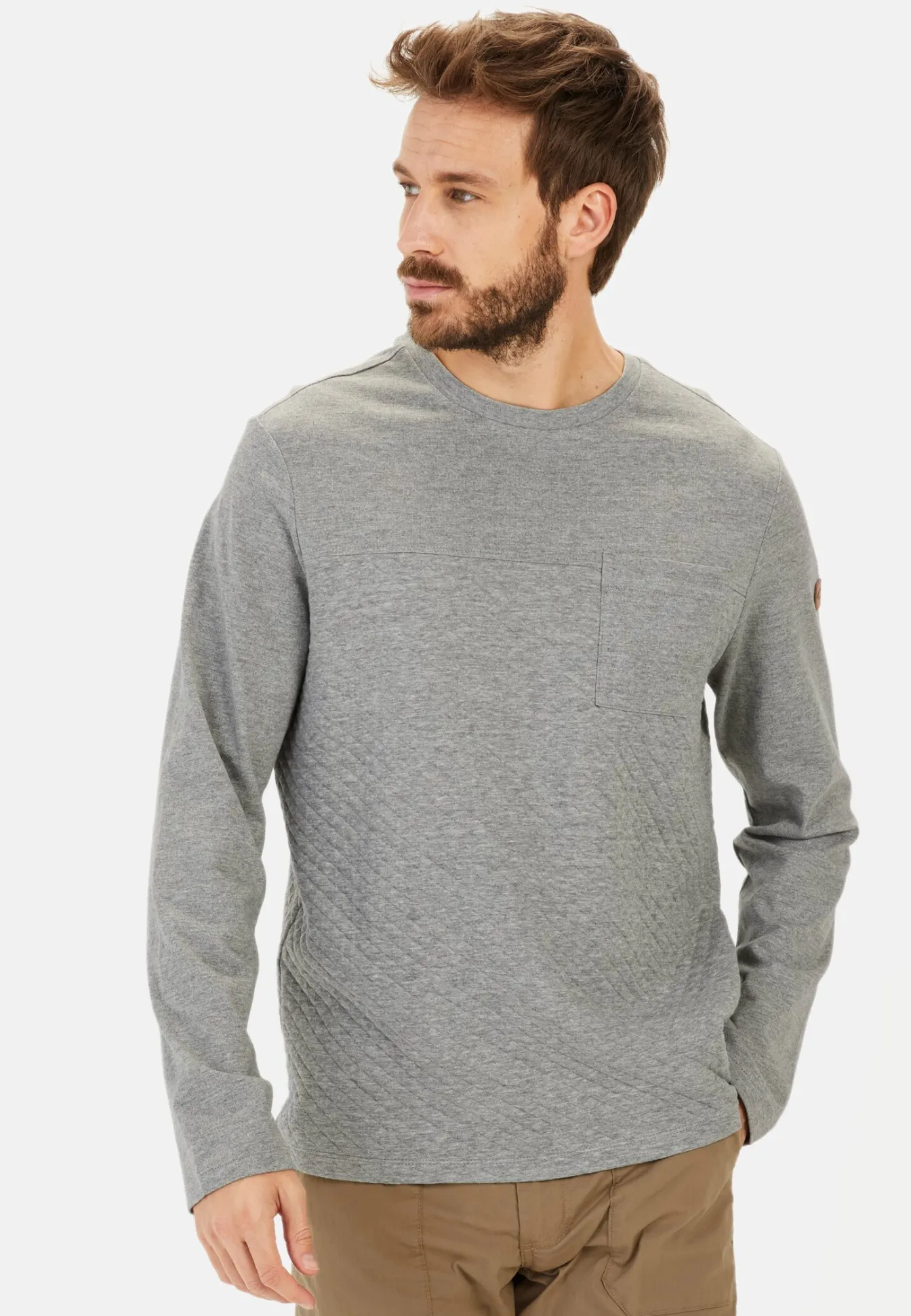 Herren Camel Active T-Shirts & Polos^Langarmshirt mit Steppmuster
