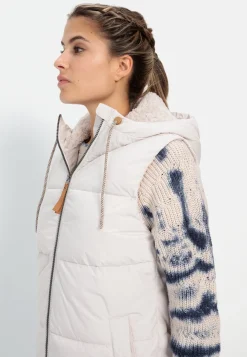 Damen Camel Active Jacken & Westen^Lange Pufferweste mit Kapuze