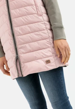 Damen Camel Active Jacken & Westen^Lange Steppweste mit Kapuze
