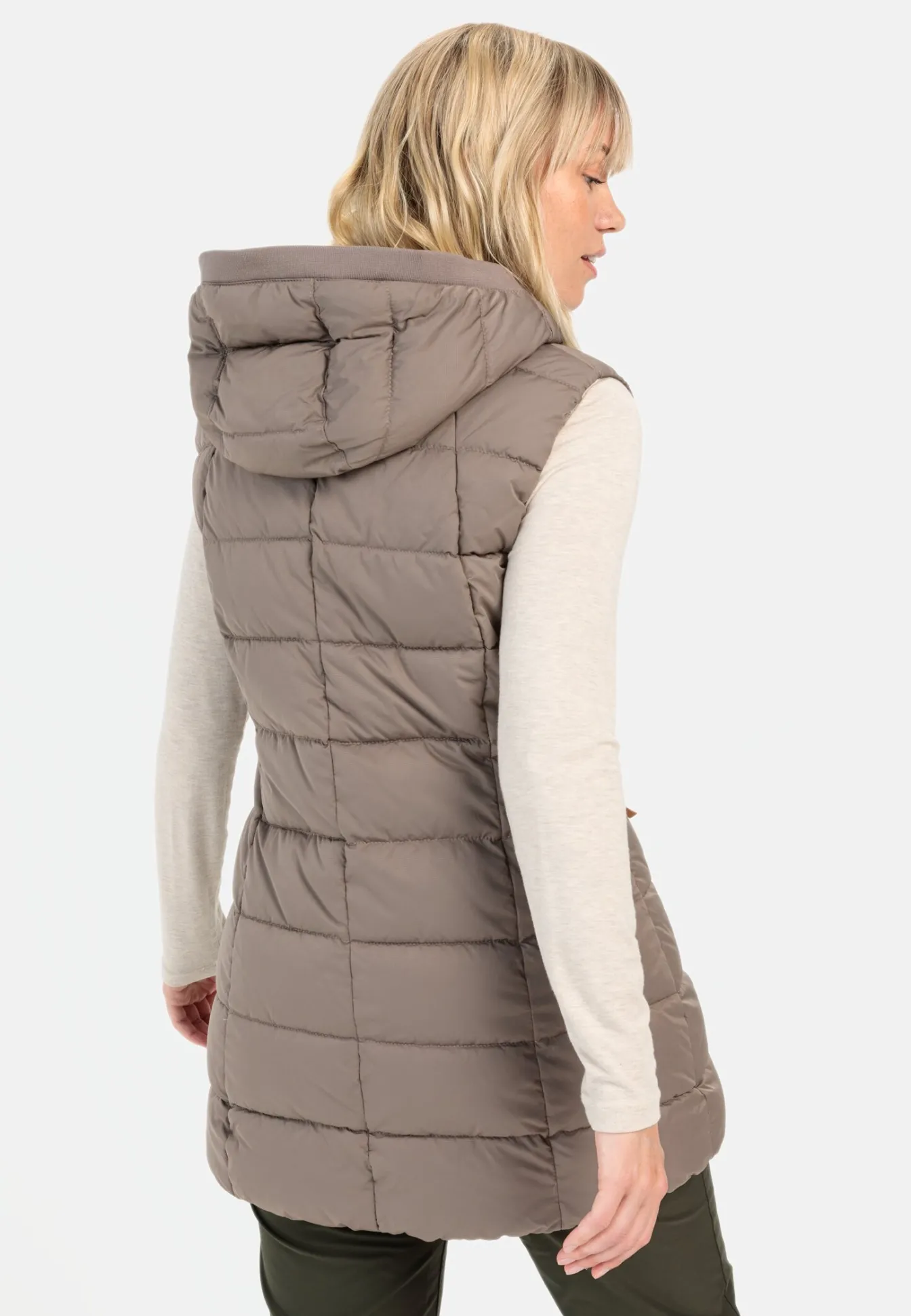 Damen Camel Active Jacken & Westen^Lange Weste mit Kapuze