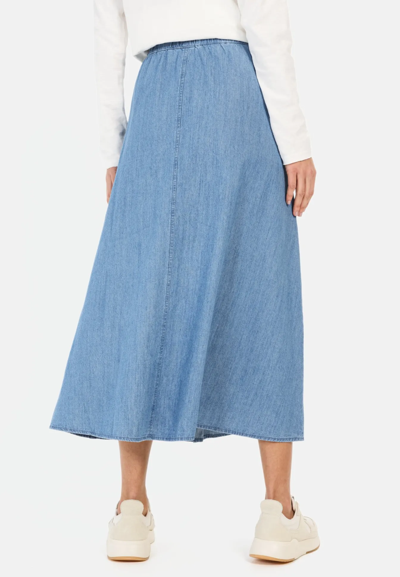 Damen Camel Active Röcke^Langer Denim-Rock mit elastischem Bund